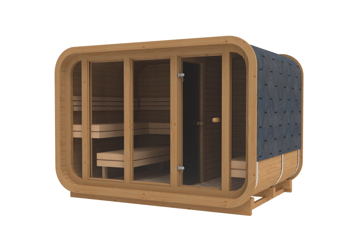 Recosauna Comfort Square Finnish sauna with changing room