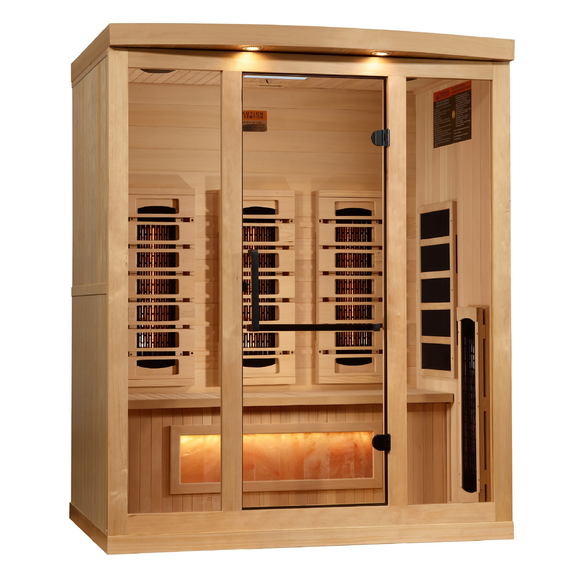 Recosauna Reserve full-spectrum 3-person infrared sauna with Himalayan salt bar