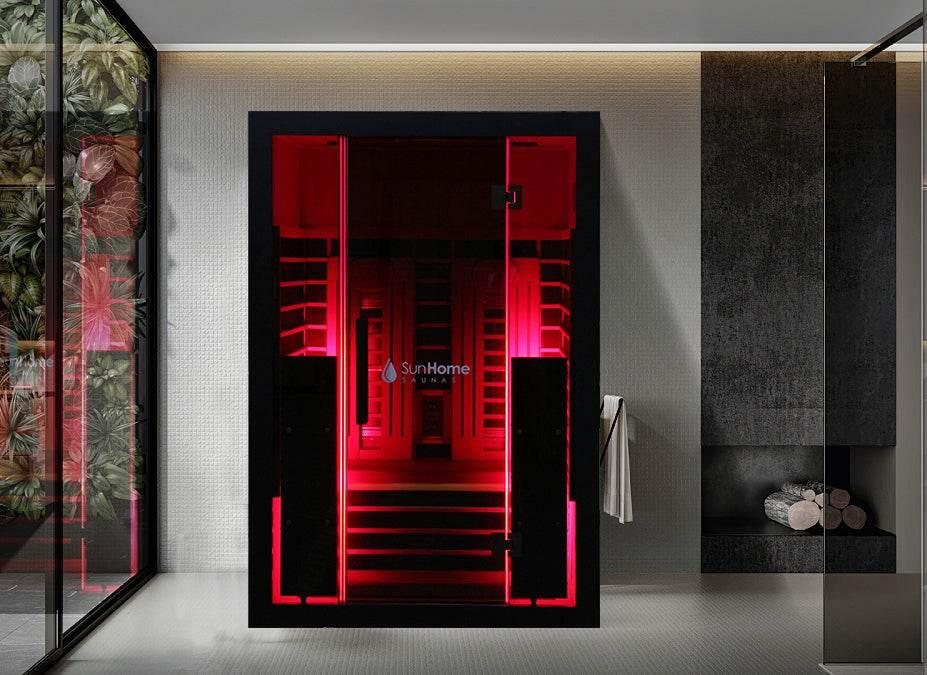 Sun Home Eclipse infrared sauna with integrated red light therapy